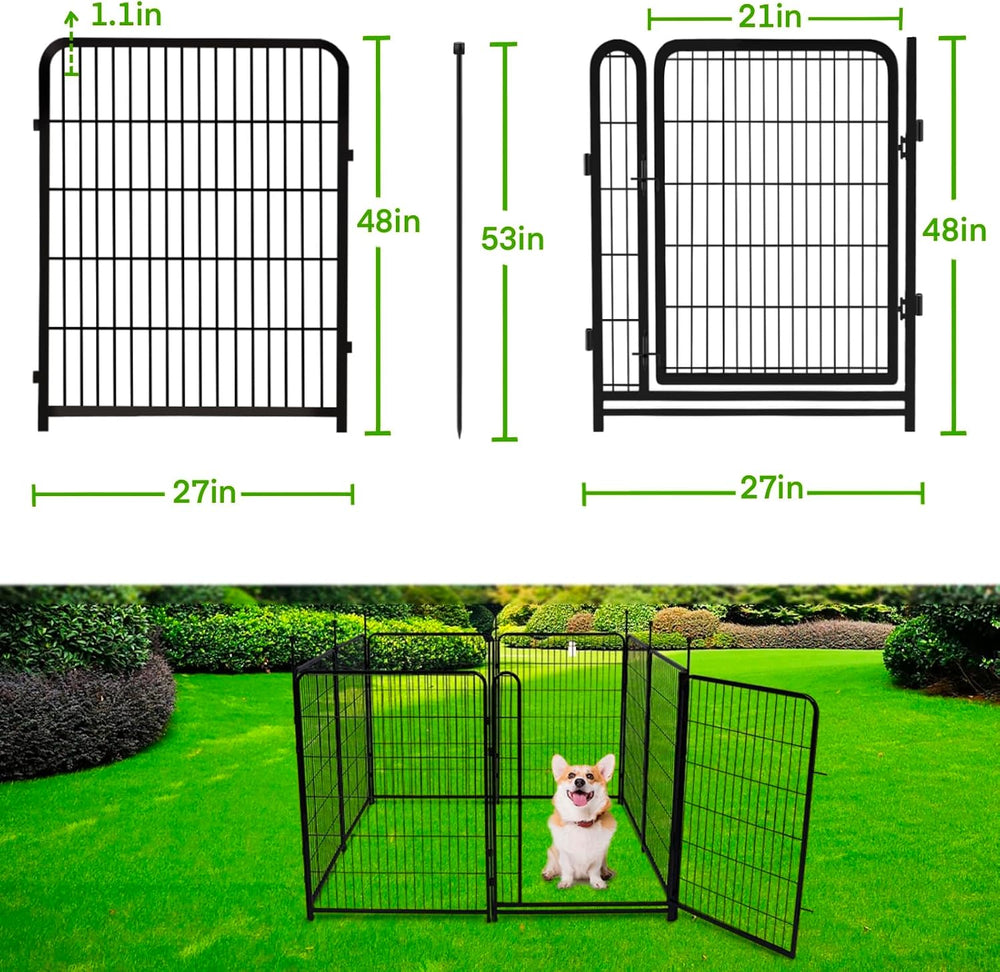 Getlay Garden Fencing 48in High, 12 Panels Total 26.6Ft(L) Dog Fence Outdoor ...