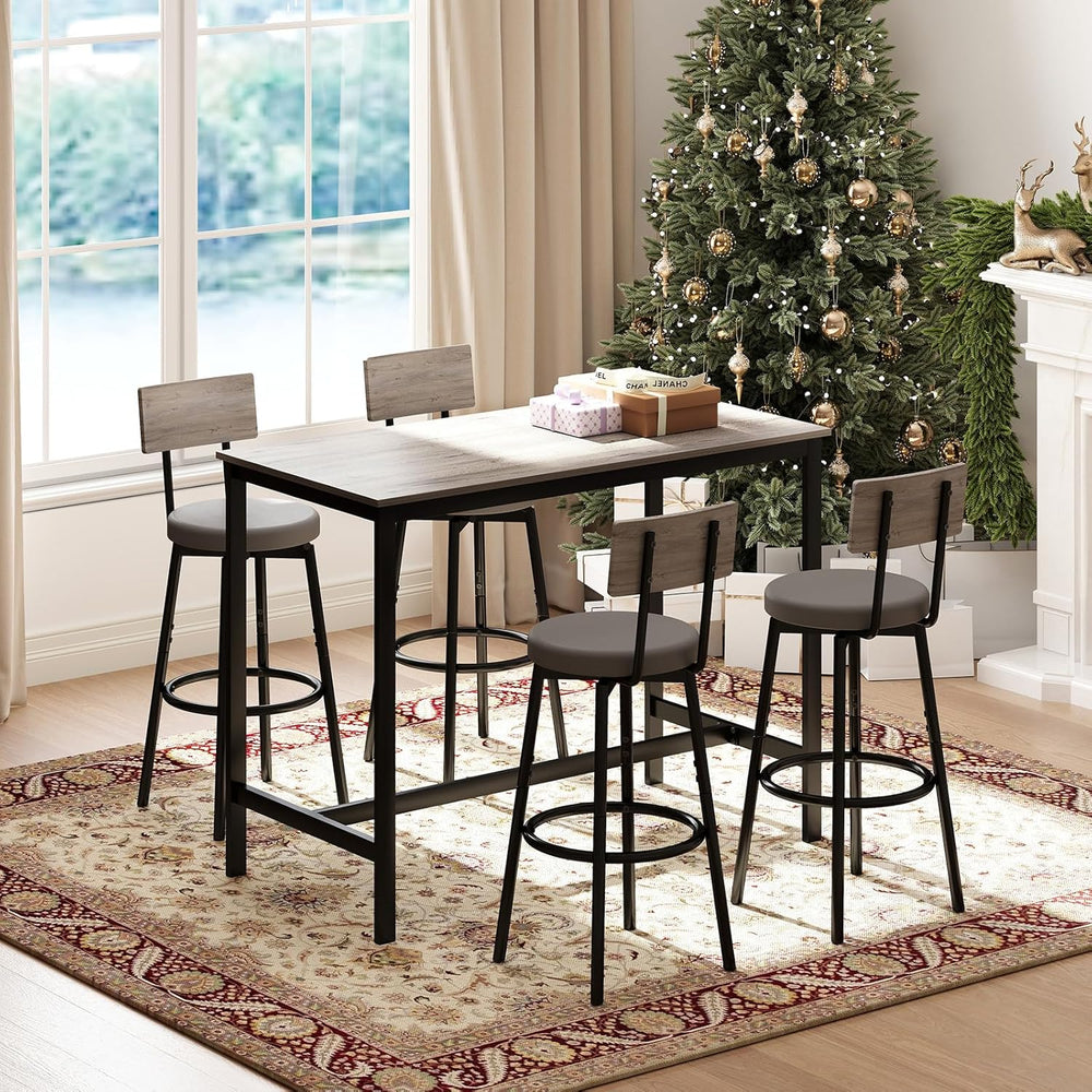 Zevemomo Dining Table Set for 4, 5-Piece Bar Table Set, Kitchen Table and Cha...