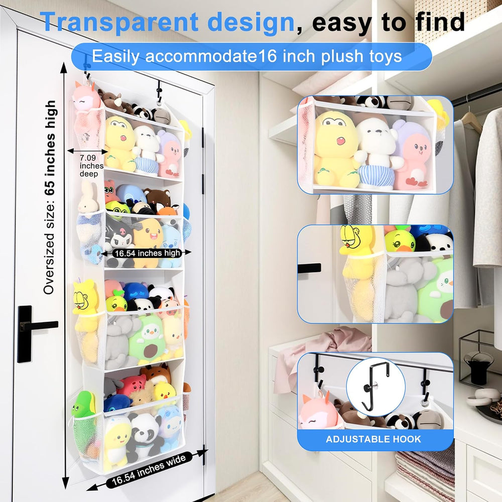 Toread Over the Door Stuffed Animal Storage, Holds Up To 75 lbs, Easy View Ov...