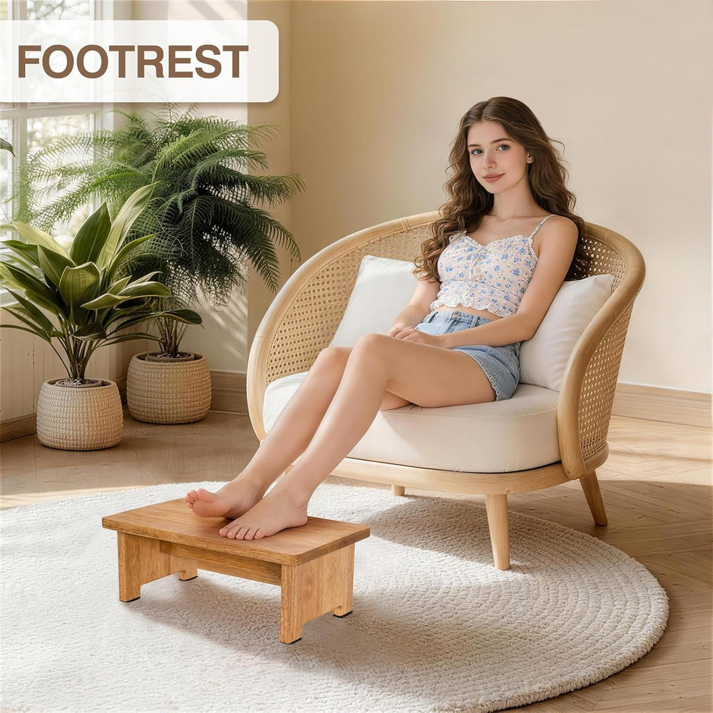 Solid Wood Stool Wooden Step Stool Anti-Slip Step Stools for Adults Step Stoo...