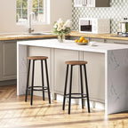 HOOBRO Bar Stools, Set of 4 Bar Chairs, Kitchen Round Height Stools with Footrest, Breakfast Bar Stools, Sturdy Steel Frame, for Dining Room, Kitchen, Party, Easy Assembly, Rustic Brown BF03BYP401N1