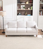 Kingfun 80" Chenille Sofa, 3 Seater Couch, Mid Century Modern Couches with Solid Wood Legs for Living Room & Bedroom, Silver Gray