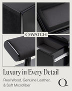 QWATCH Watch Stand Display Case - Acrylic Watch Box for 2 or 4 Watches with Jewelry Valet Tray and Drawer