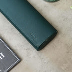 DailyWatch | Personalized Watch Roll Travel Case For 4 Watches - Handmade Genuine Leather Travel Case With Custom Engraving of Name or Initials - Dark Green Litchi