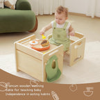 bpmfkid Montessori Weaning Table and Chair Set - Adjustable Design for Toddlers, Ideal for Mealtime, Learning, and Play