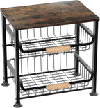 3-layer Kitchen Fruit Storage Basket Snack Rack, Countertop & Desktop Pull-out Metal Basket with Handle, Organizers
