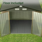GVDV 6x4 FT Outdoor Metal Storage Shed with Floor, Durable Garden Shed with Updated Frame Structure for Backyard, Patio, Tool Storage, All-Weather Shelter for Bike, Gardening Tools, Equipment, Pet