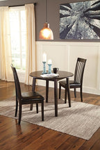 Signature Design by Ashley Hammis Rake Back Dining Room Chair, Set of 2, Dark Brown