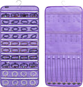 Dualsided Hanging Jewelry Organizer with 40 Zippered Pockets and 20 Hook Loops Necklace Holder Jewelries Organizer for Earrings Bracelets Rings with 360 Degree Rotating Hanger (40 Zippered