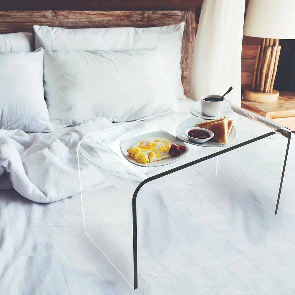 Acrylic Side Table - C Shaped End Table - Multipurpose Modern Furniture for L...