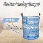 Custom Name Laundry Hamper, Personalized Laundry Baskets with Name for Boys Girls Women Men, Customized Collapsible Dirty Clothes Hamper Easy Storage Gifts for Bedroom Bathroom Living Room