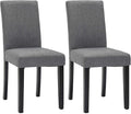 LSSPAID Dining Chairs Set of 2, Modern Stylish Fabric Upholstered Parson Chair, Dining Room Chairs with Solid Wood Legs for Kitchen Living Room, Grey