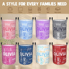 Custom Name Laundry Hamper, Personalized Laundry Basket with Name for Boys Girls Kids Men Women, Customized Name Dirty Clothes Basket Gifts for Clothes Toy Bathroom Bedroom Laundry Room Dorm