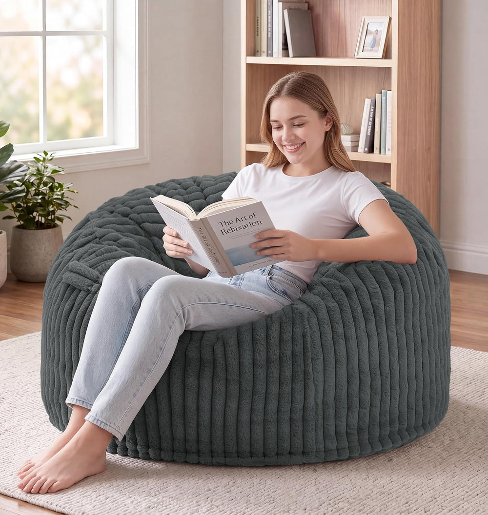 Bean Bag Chair Giant Beanbag with Filling Memory Foam Living Room Adult 3FT |...