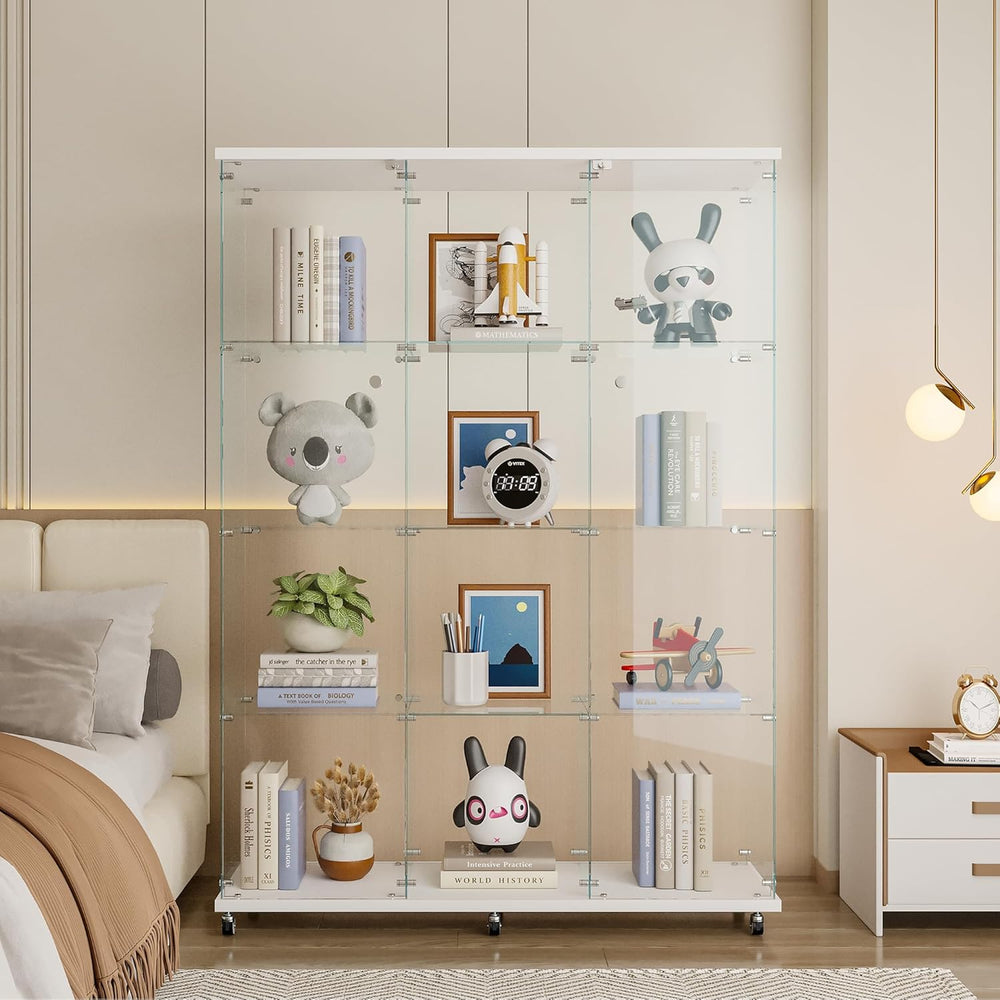 66.5" H 4-Shelf Extra Large Glass Display Cabinet with Double Doors,Mode...