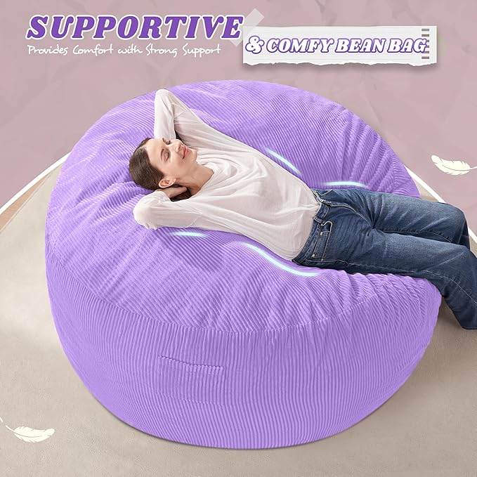 HABUTWAY 3FT Bean Bag Chair,Giant Bean Bag Chairs for Adults,Big Bean Bags wi...