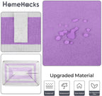 HomeHacks 2 Pack Large Laundry Baskets, Waterproof, Freestanding Laundry Hampers, Collapsible Clothes Hamper with Reinforced Handles in Laundry, College Dorm, Bathroom, Bedroom (Purple, 75Lx2)