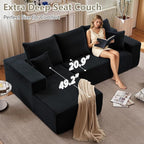 107" Cloud Sectional Couch with L-Shape Chaise, Modern Modular Comfy Sofa with Deep Seat, Upholstered Corduroy Couches Sleeper Chaise Longue for Living Room Bedroom, No Assembly Required, Black