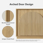win2win Fluted Sideboard Buffet Cabinet with Storage, 65" Modern Accent Cabinet with Double-Layered Arch Doors, Wood Boho Media TV Console Table Credenza for Living Dining Room Hallway Entryway, Oak