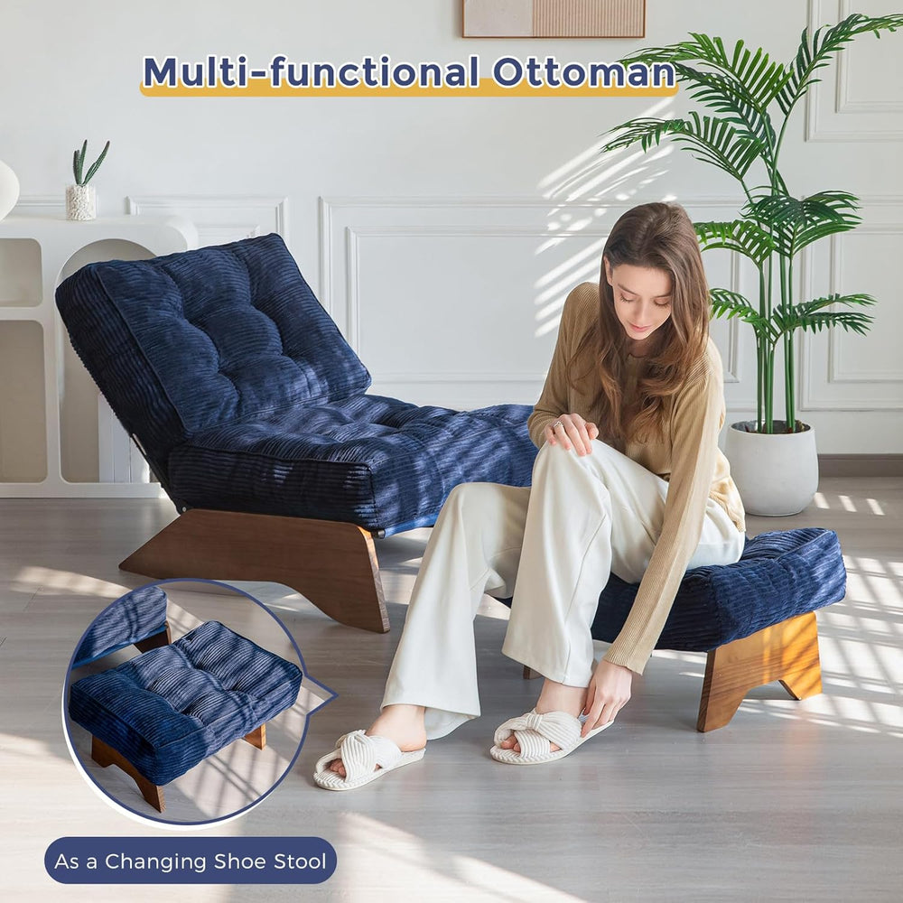 MAXYOYO Accent Chair with Ottoman, Lounge Chair with Adjustable Backrest | Tu...