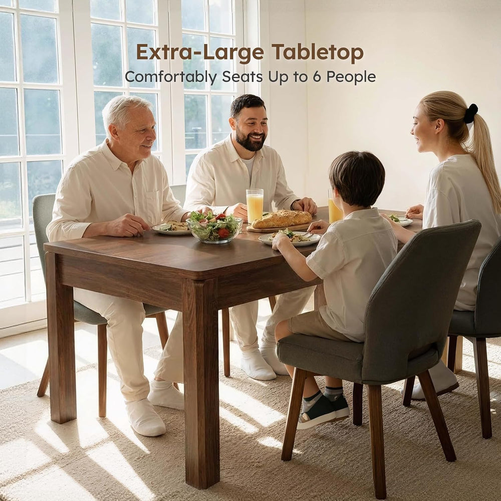 Farmhouse Dining Table for 6, Rectangle Dining Table, Kitchen Table Oak | Lar...