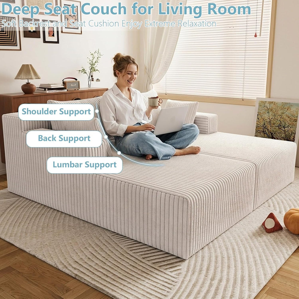 71"Oversized Chaise Lounge Chair,Sectional Double Lounge Chaise with Pil...