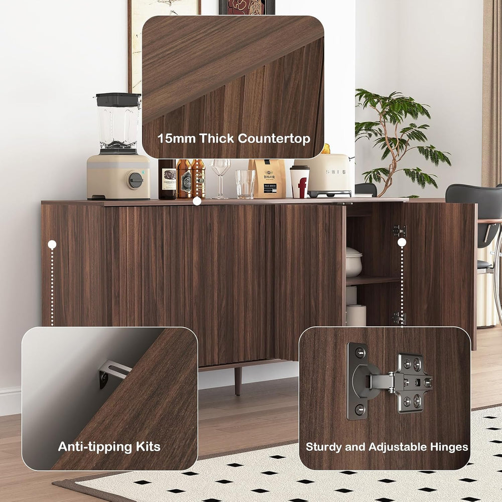 59" Buffet Cabinet with Storage, Modern Kitchen Buffet Sideboard with 4 ...