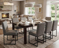 CIMOTA Modern Dining Chairs Set of 8, Leather Dining Room Chairs Upholstered Mid Century Armless Guest Side Chair with Black Base for Dining Room/Kitchen, Vintage Grey 8PCS