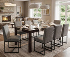 CIMOTA Modern Dining Chairs Set of 2, Leather Dining Room Chairs Upholstered Mid Century Armless Guest Side Chair with Black Base for Dining Room/Kitchen, Vintage Grey 2PCS