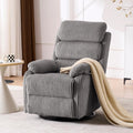 Premium Velvet 360° Swivel Rocker Recliner with Extended Footrest - High Back Glider Chair for Nursery, Living Room & Small Spaces, Featuring Padded Armrests and Handy Side Pocket, Grey