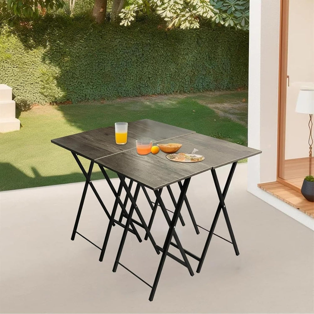Folding TV Tray Table, Set of 2 Small Table, TV Dinner Table, Snack Tray Tabl...