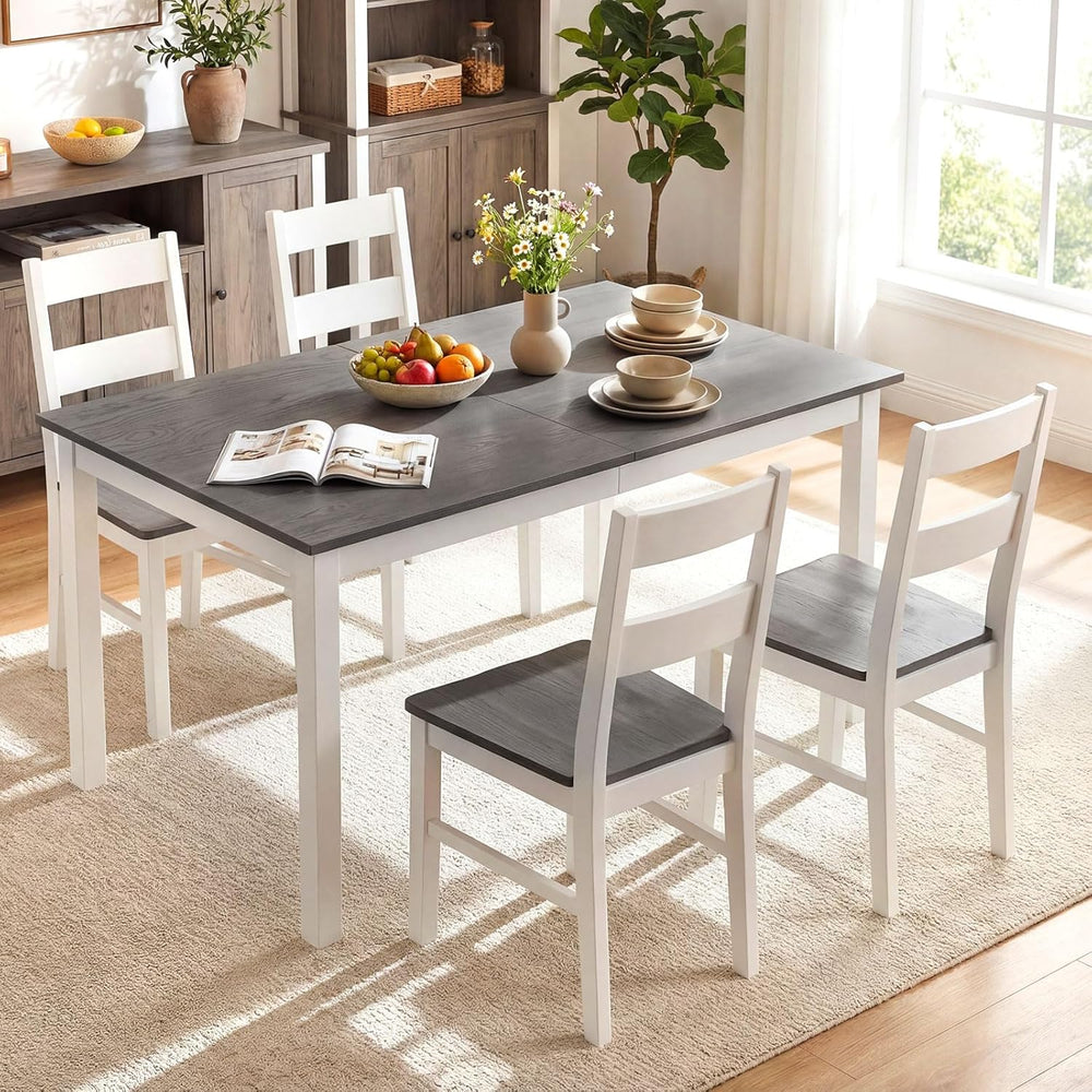 Giantex Dining Table for 4-6, 60" Rectangular Kitchen Table with Solid R...
