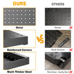 Pegboard Smith Metal Pegboard Panels 12" x 24", 3 Pack Black Wall Mounted Tool Organizer Boards, Heavy Duty Tool Storage Peg Board for Garage, Workbench, Office, Fits 1/4" Peg Hooks