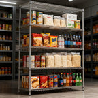5 Tiers Shelf 1750 lbs Steel Storage Shelving Utility Shelving Unit Steel Organizer Wire Rack for Home,Kitchen,Office,Garage Chrome 17.7" D x 47.2" W x 72.4" H