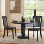 COLAMY Wooden Dining Chairs Set of 6, Spindle High Back Windsor Kitchen Side Chair, Farmhouse Dining Chairs for Kitchen and Dining Room, Dark Brown