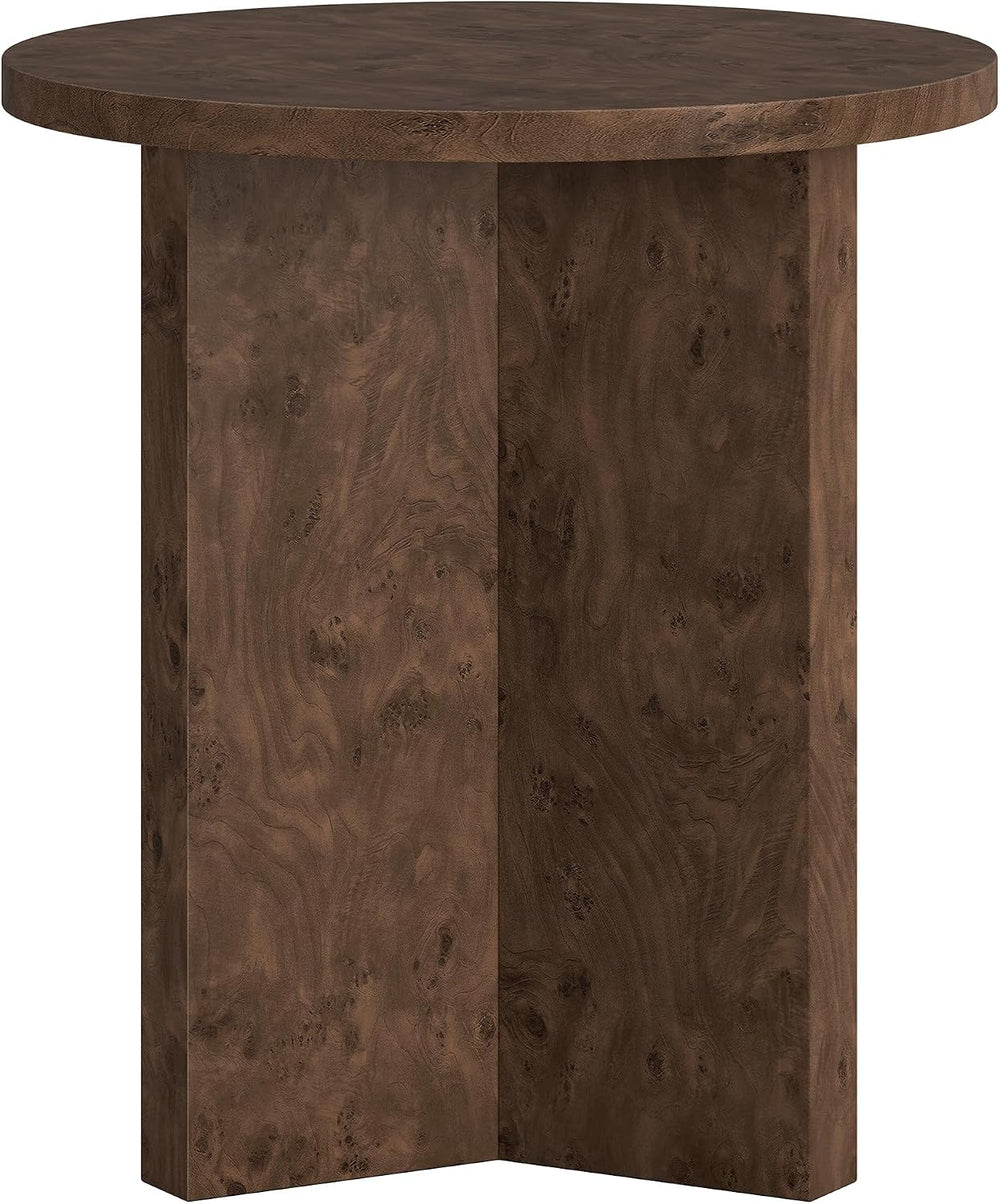 Henn&Hart 20" Scandinavian Round Wooden End Table, Side Table, Night...