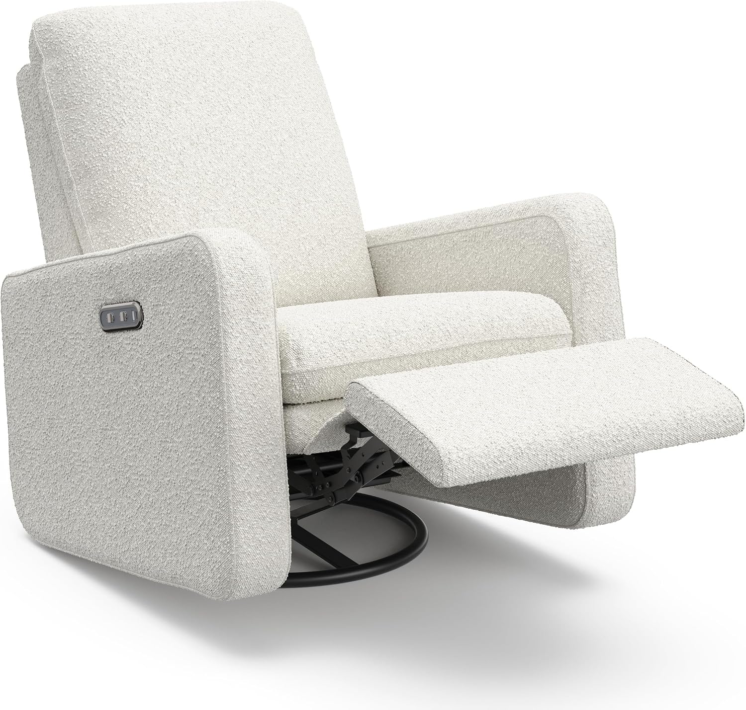 Graco Teddi Nursery Power Recliner Swivel Glider, Ivory Boucle | Electronic Power Recline, OEKO-TEX 100 Certified, USB-A & USB-C Charger, Premium Cushioning & Comfort, Glider Rocking Chair