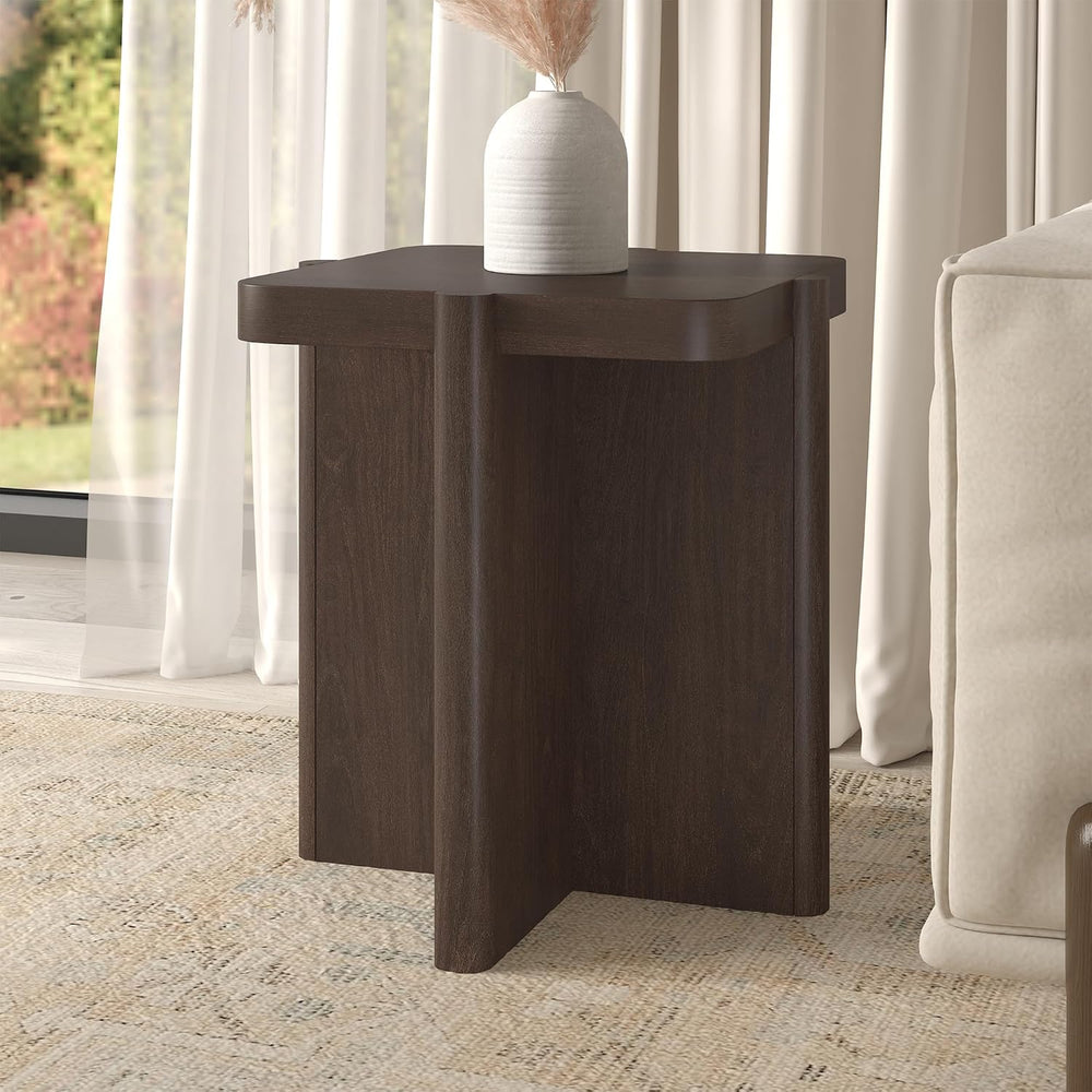 Henn&Hart 20" Modern Square End Table, Side Table, Nightstand with X...
