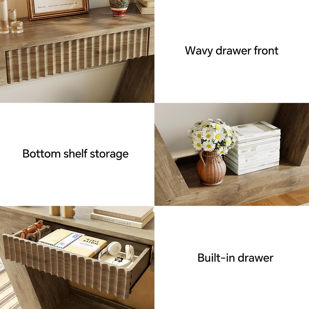 senlin 47" Farmhouse Console Tables for Entryway, Fluted Console Table w...