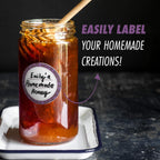 Canning Labels Dissolvable Stickers for Mason Jars and More (2" Round 200/roll) Canning Supplies Washes Off in Seconds Like Magic - Jar Labels Homemade Jam, Jelly, and More (Eggplant)