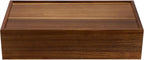 Elama Acacia Wood 14.25 x 7.5 Inch 10 Compartment Tea Box, Tea Bag Organizer, Magnetic Lid, Kitchen Storage