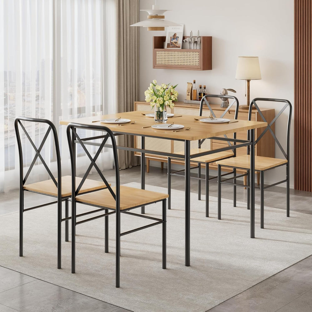 VECELO 5-Piece Kitchen Dining Table Set for 4