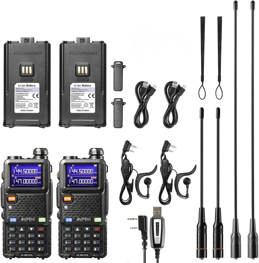 BAOFENG UV-5RM Plus 10W Ham Radio, Dual Band Long Range, 2 Packs
