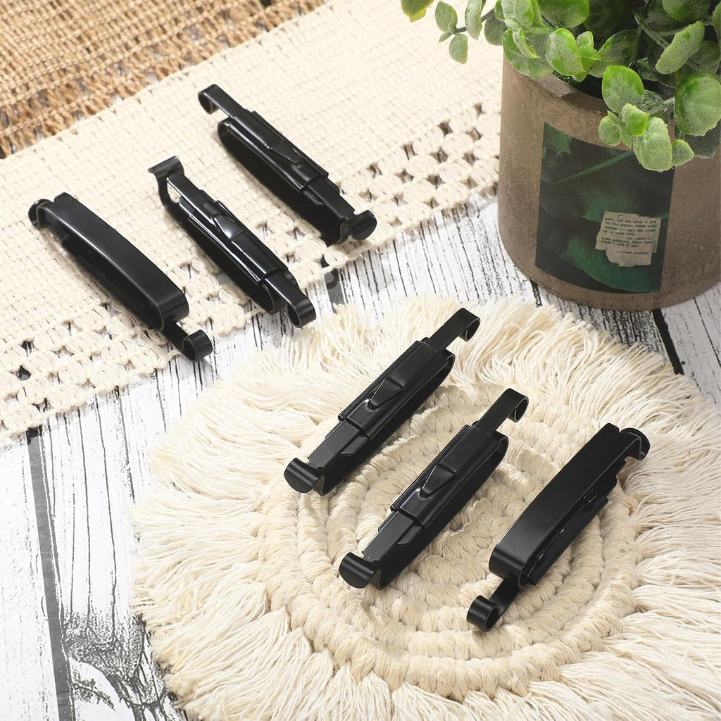 20 Pcs Metal Belt Clip Reusable Slides Strap Clip Holder for Outdoor Camping Belt Kettle Sling Bag Backpack, Black