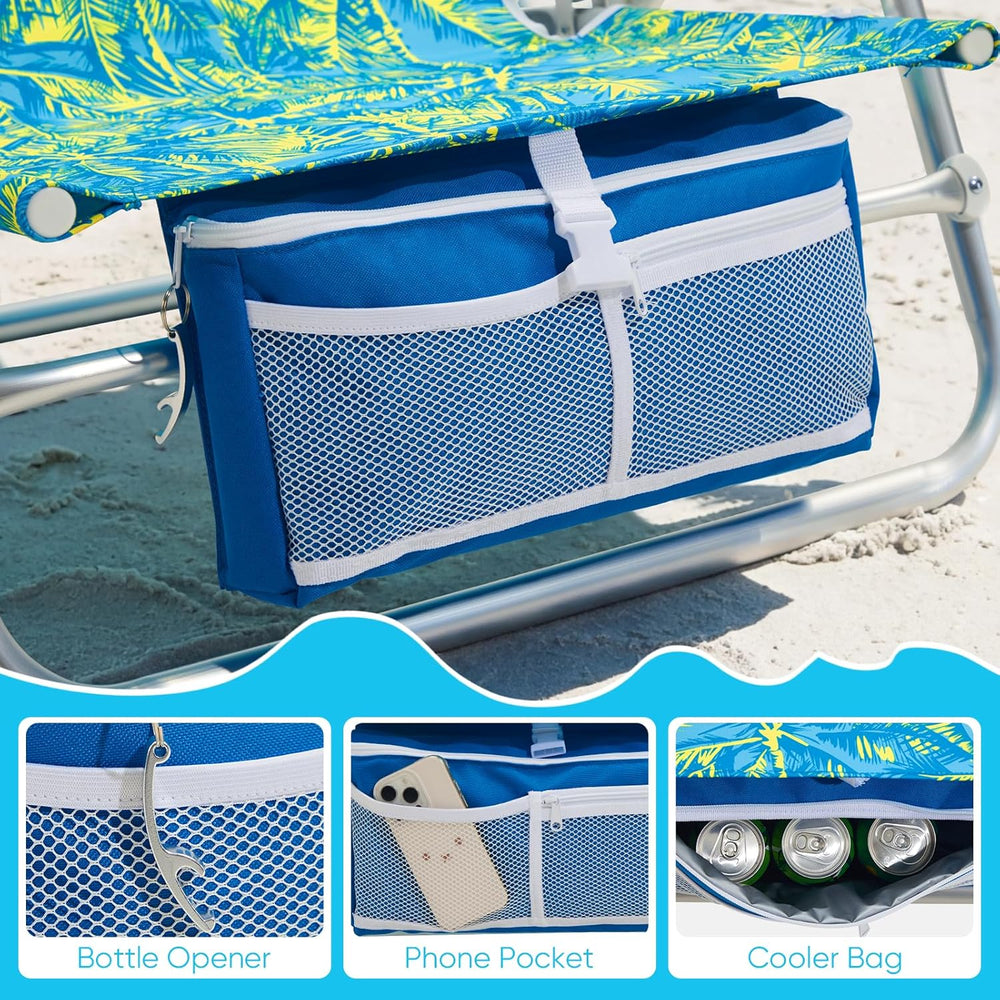 Old Bahama Bay Beach Chairs for Adults, 7-Position Classic Lay Flat Beach Cha...