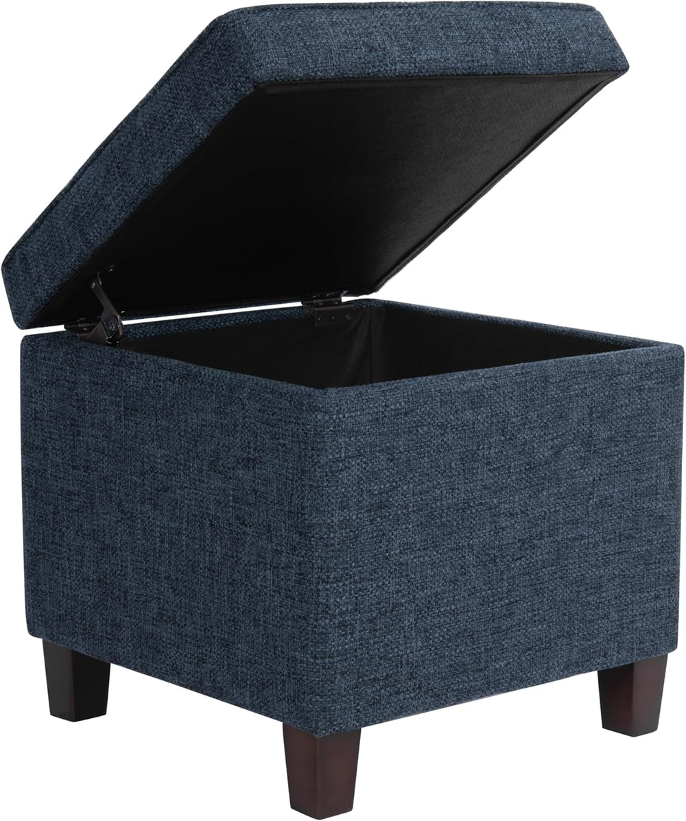 Homepop Square Tufted Storage Ottoman - Dusty Navy