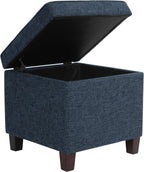 Homepop Square Tufted Storage Ottoman - Dusty Navy