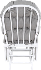 Suite Bebe Madison Nursery Rocking Chair with Ottoman, Wooden Glider for Baby Nursing, Smooth Gliding Rocker, White and Oyster