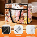 Clear Under Bed Storage Containers - 4 Pack Large Capacity Clothes Storage Bags with Lid & Sturdy Handles, Foldable Moving Bags, Clothing Organizer Totes for Bedding, Comforter, Sheet（60 L）
