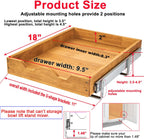 DINDON Pull Out Cabinet Organizer (11" W x 18" D) 1 Tier，Single Tier Oak Wood Under Cabinet Slide Out Shelf Drawer Box…
